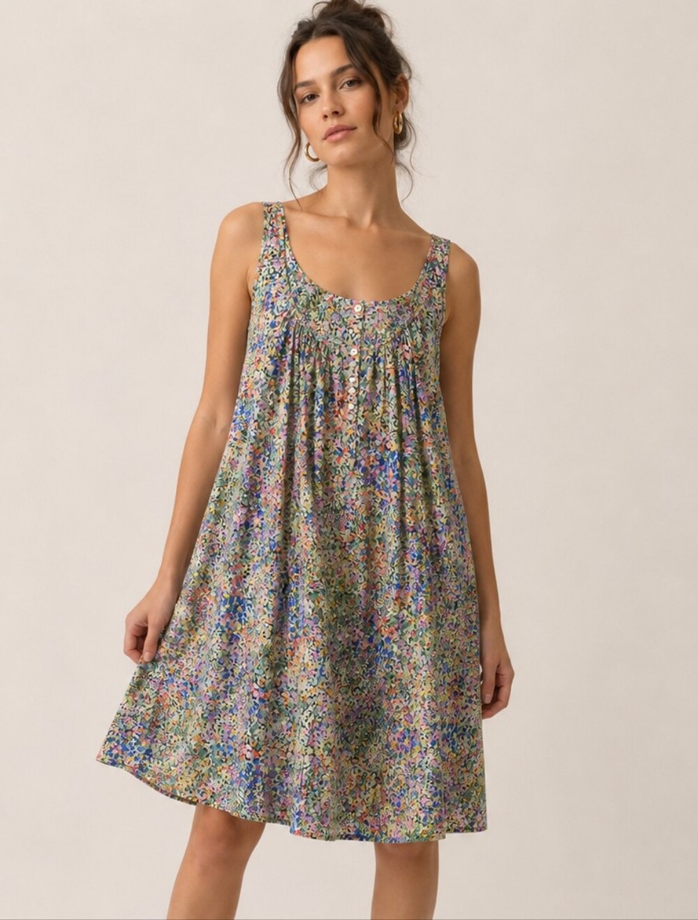 Anthropologie Eloise Floral Sundress Size L Sleeveless Flowy Feminine Dress EUC